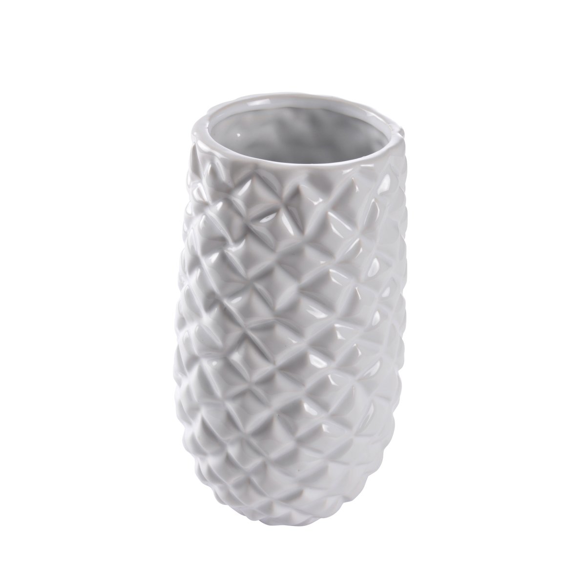 Vase ananas blanc 24 cm blanc, EDEN