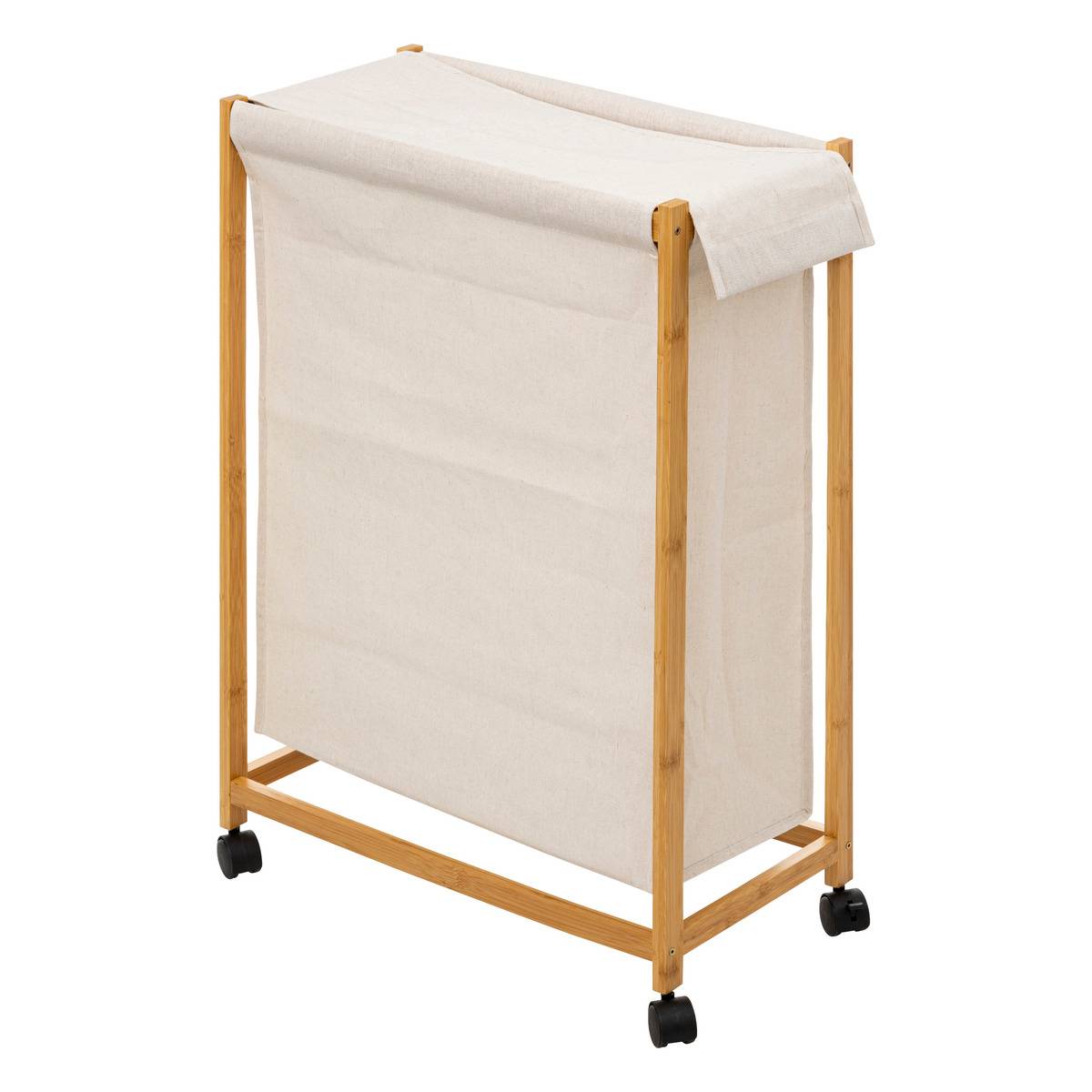 Panier à linge roulette 52L Beige TIDY BOX beige, 5FIVE SIMPLY SMART
