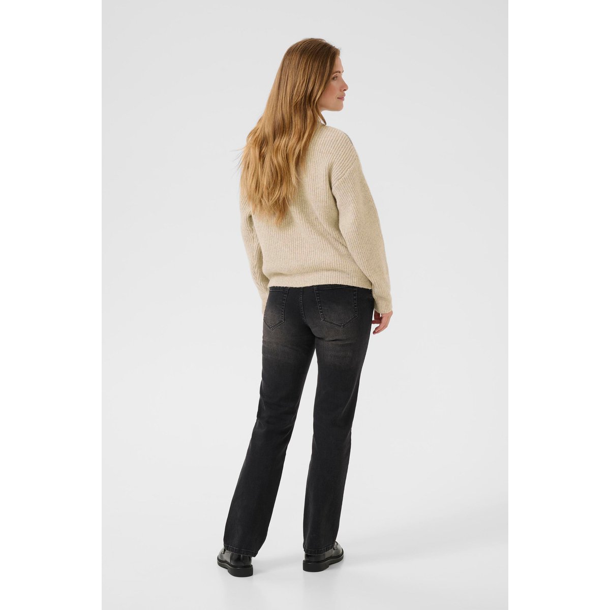 Pullover tricoté gris feather g. mel. w. grey mel., KAFFE