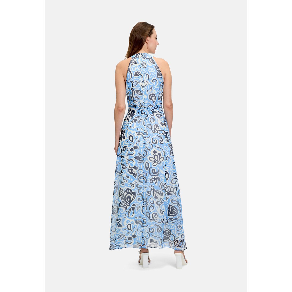 Robe en chiffon sans manches bleu/blanc, BETTY & CO