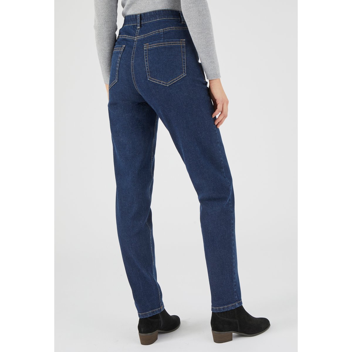 Jean coupe Mom bleu denim foncé, DAMART