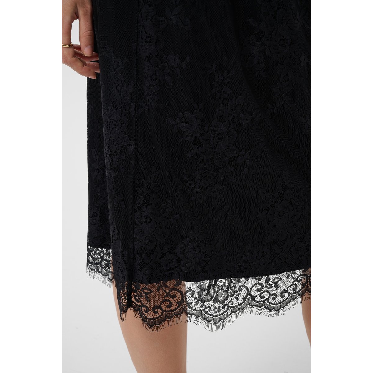 Jupe - tissage léger noir, CREAM