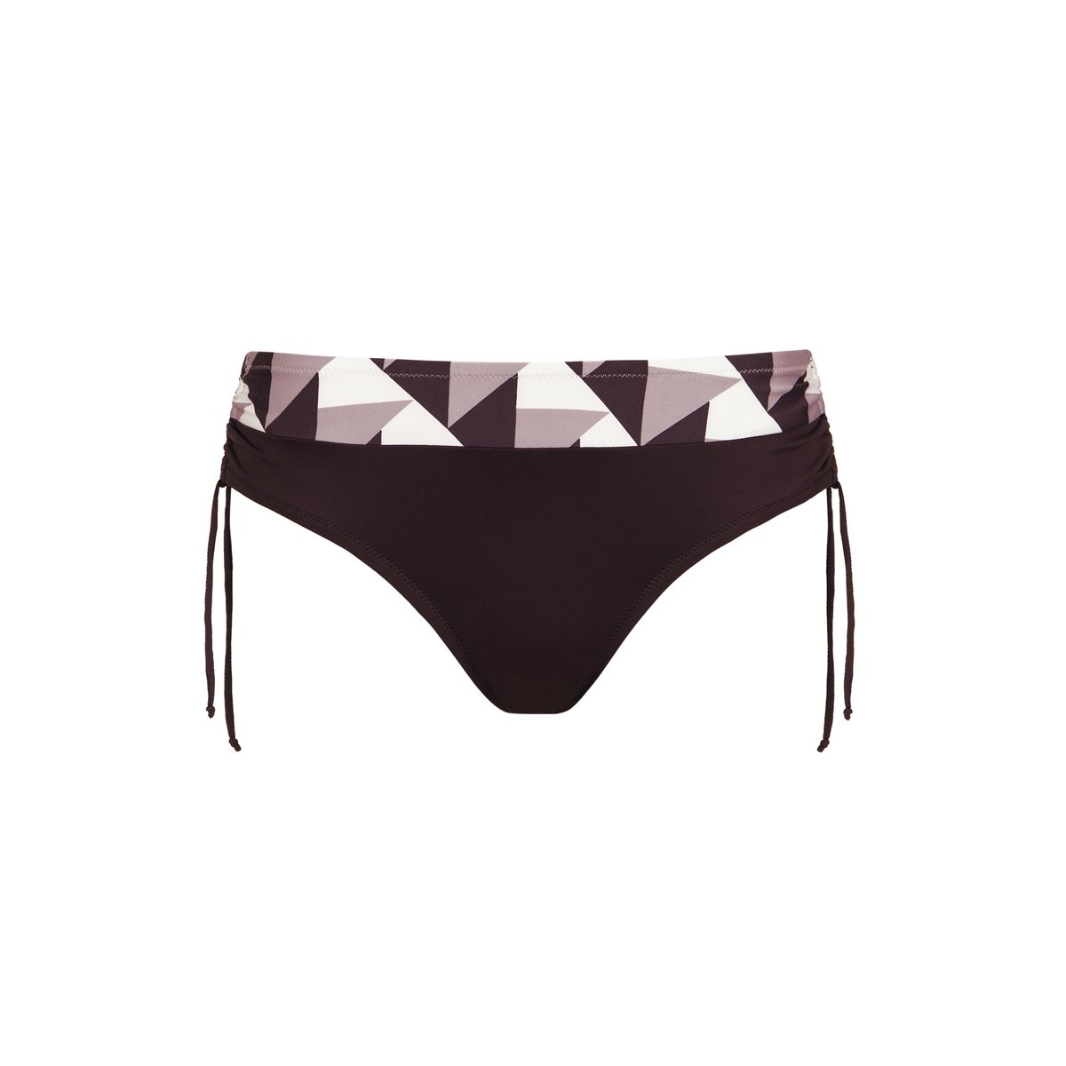Bas maillot slip de bain taille haute côtés réglables Toulouse marron, LISCA
