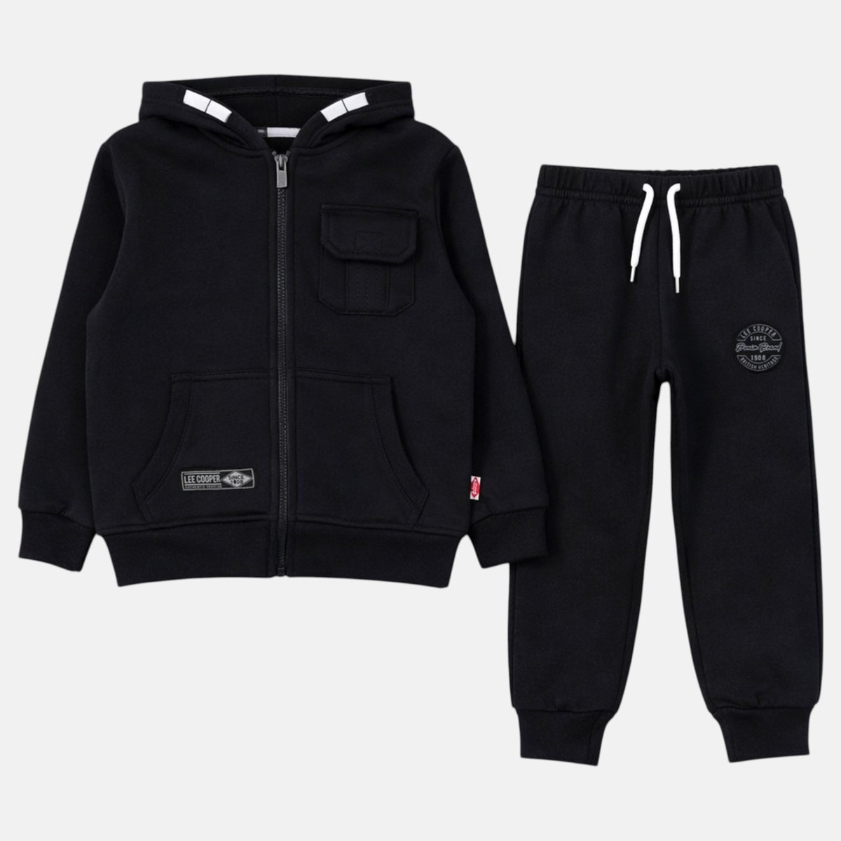 Ensemble sweat à capuche et pantalon de jogging cargo CAMPUS noir, LEE COOPER