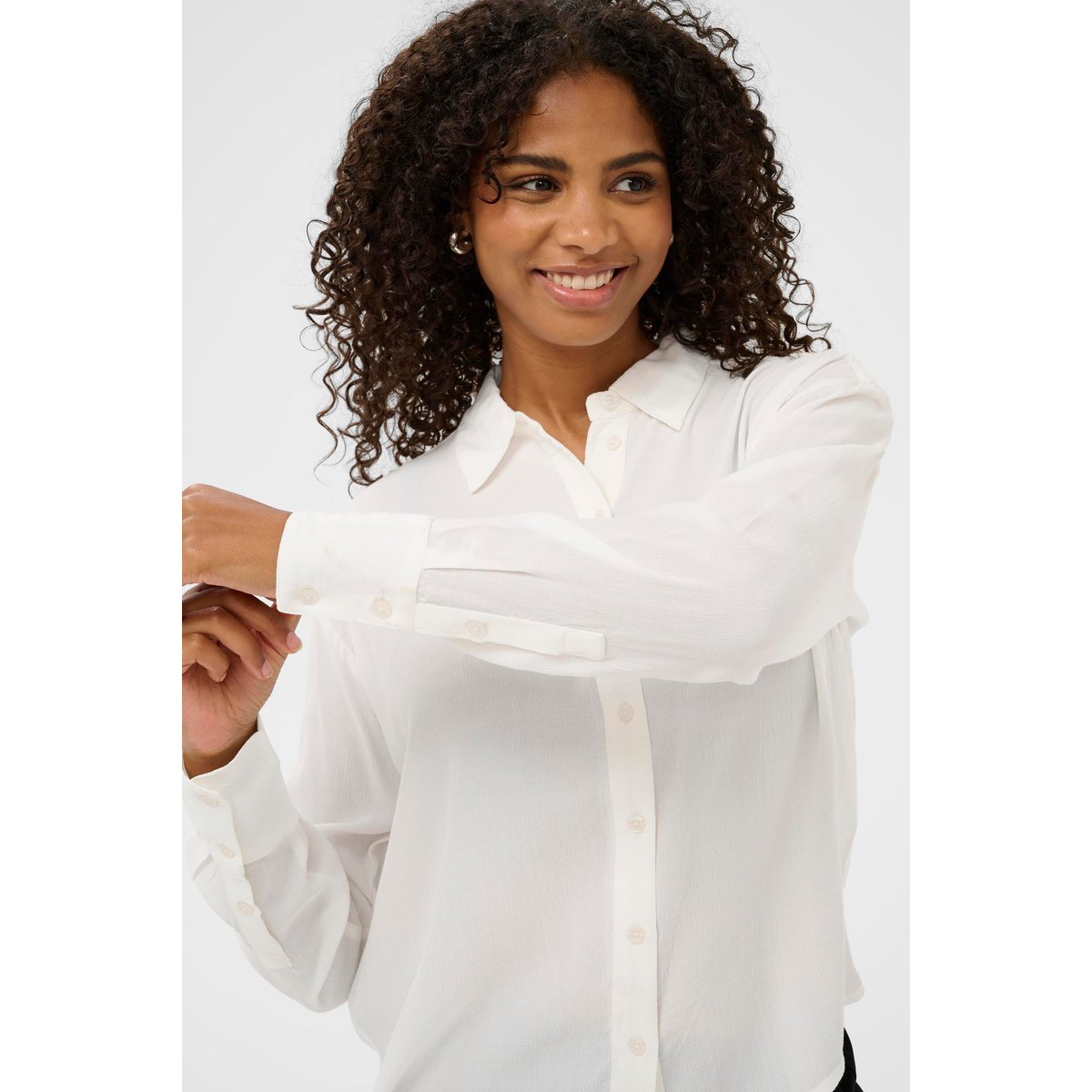 Chemise à manches longues blanc chalk, KAFFE