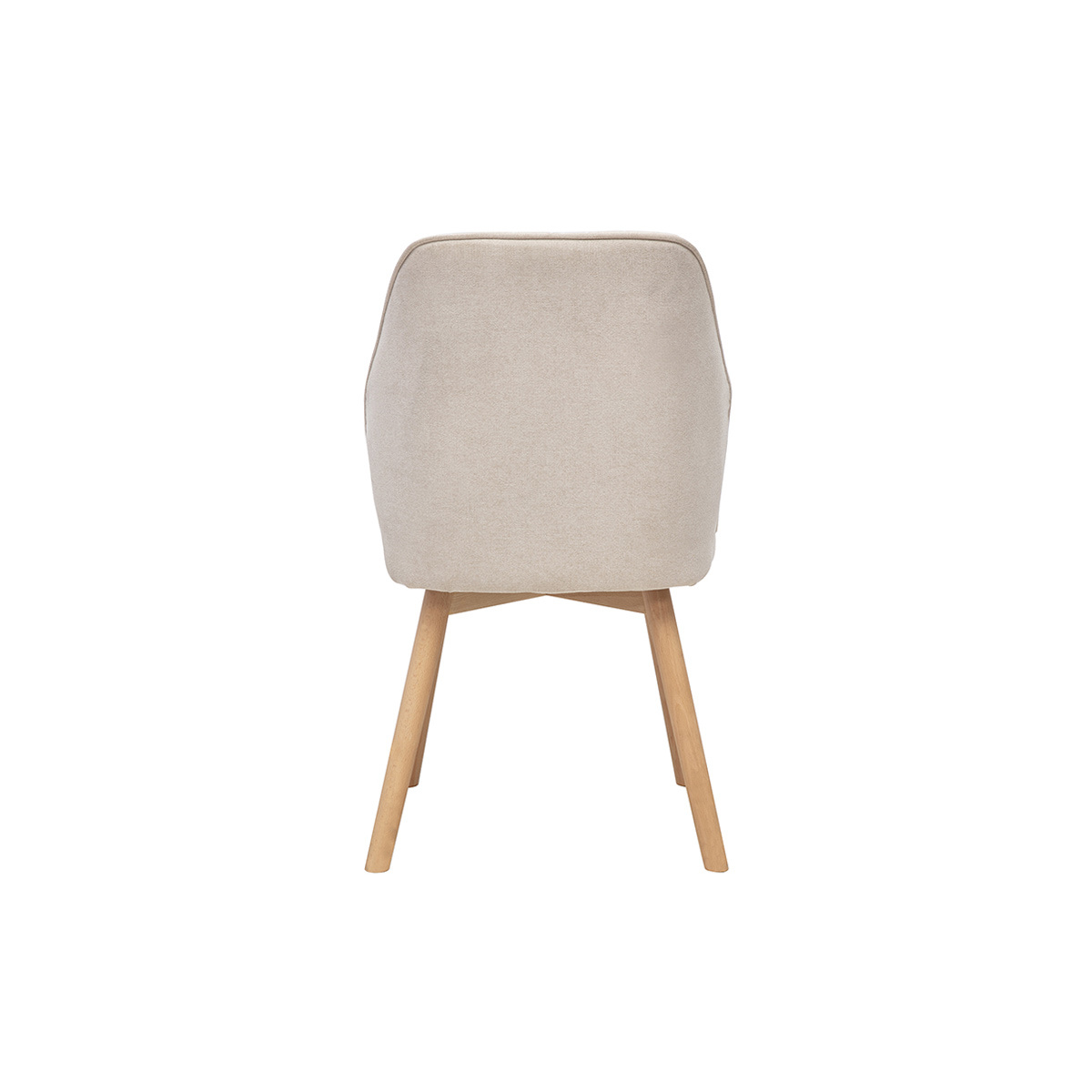 Chaises design en tissu effet velours (lot de 2) FANETTE beige naturel, MILIBOO