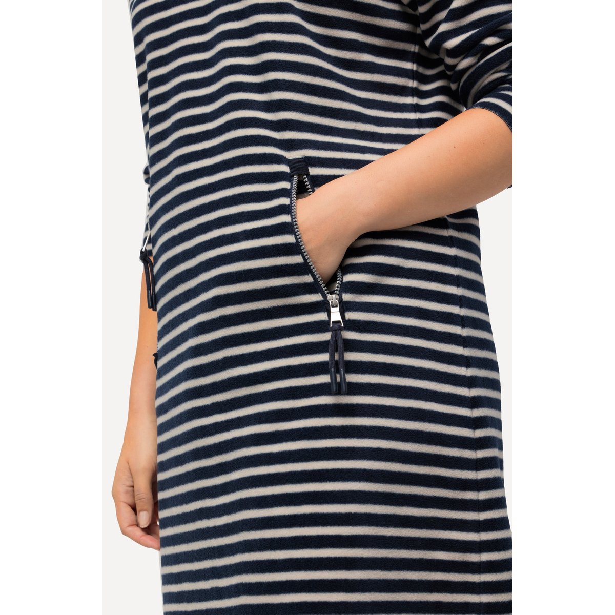 Robe en molleton à rayures marine, ULLA POPKEN