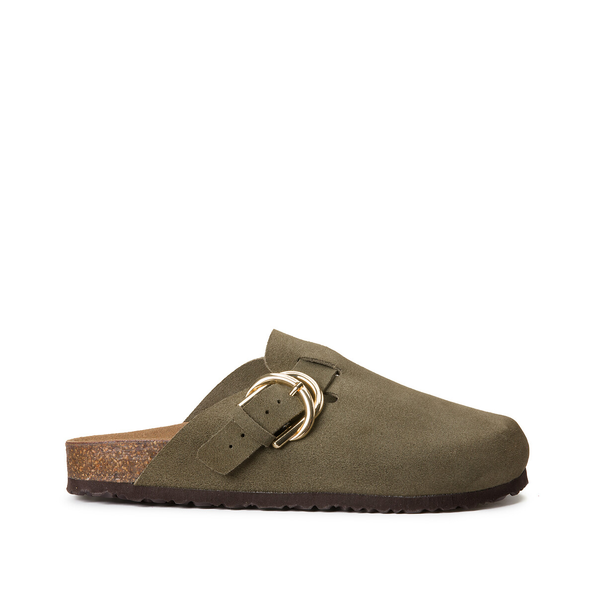 Suede Clog Mules khaki, LA REDOUTE COLLECTIONS