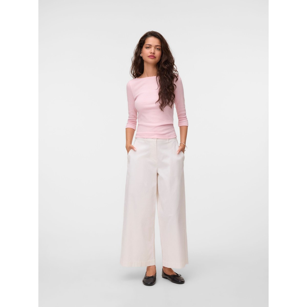 Pantalon À Jambe Large bright white, VERO MODA