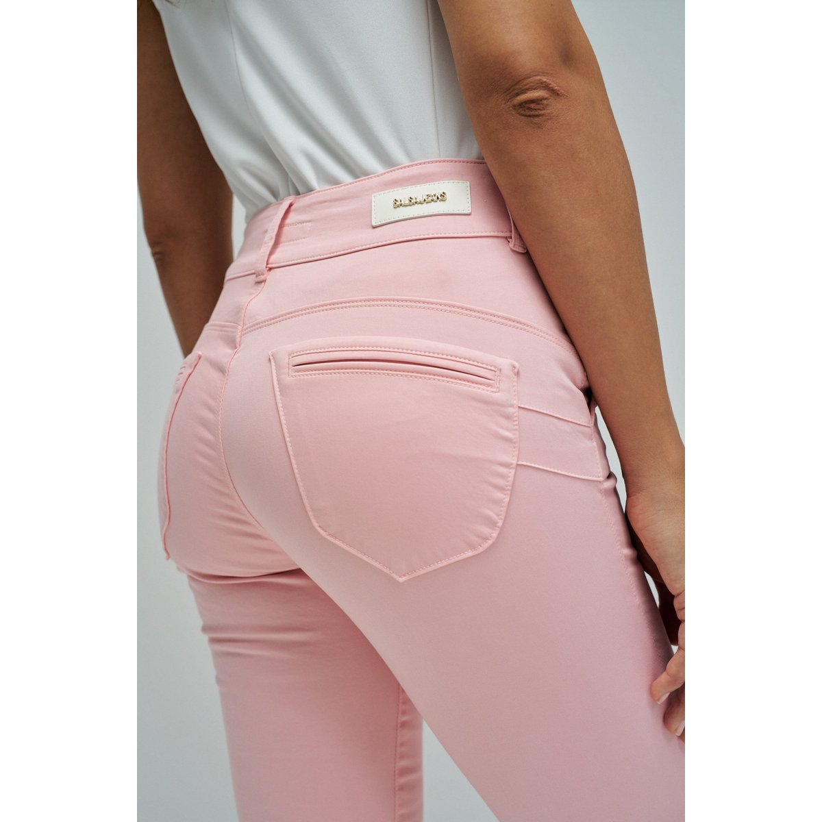 SECRET CHINO PUSH IN CROPPED SLIM bleu denim, SALSA JEANS