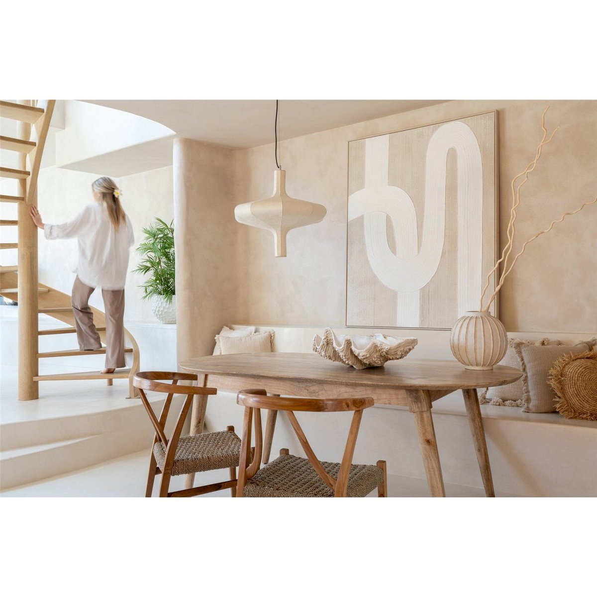 Plafonnier sculptural en papier naturel, RECOLLECTION