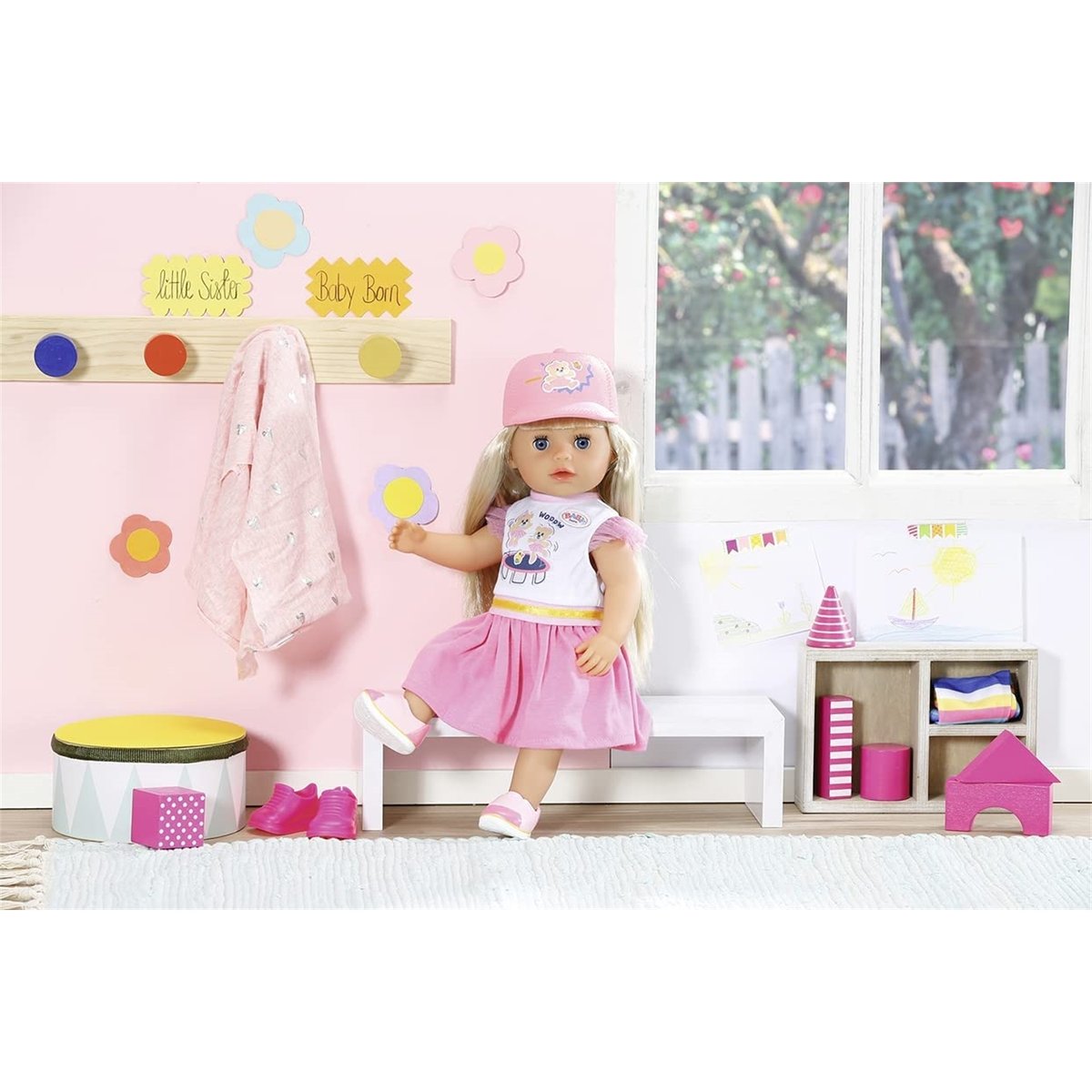 Baby born Jardin d'enfants Ensemble Tenue et Casquette 36 cm rose, ZAPF CREATION