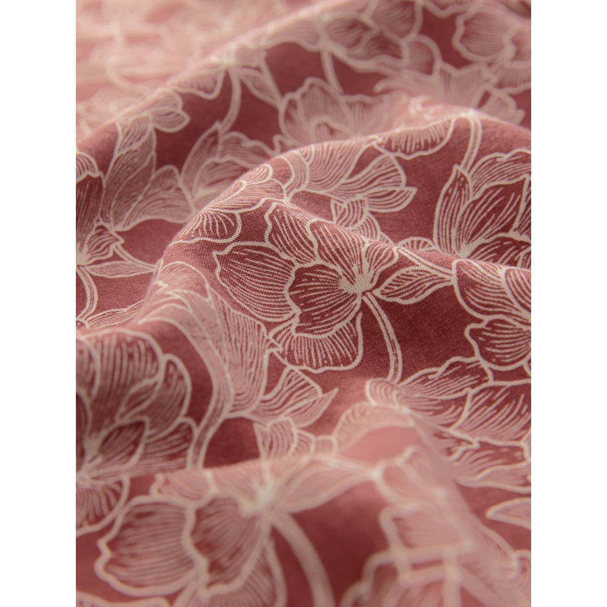 Chemise habillée en viscose et lin marron rouille imprimé floral, NEXT