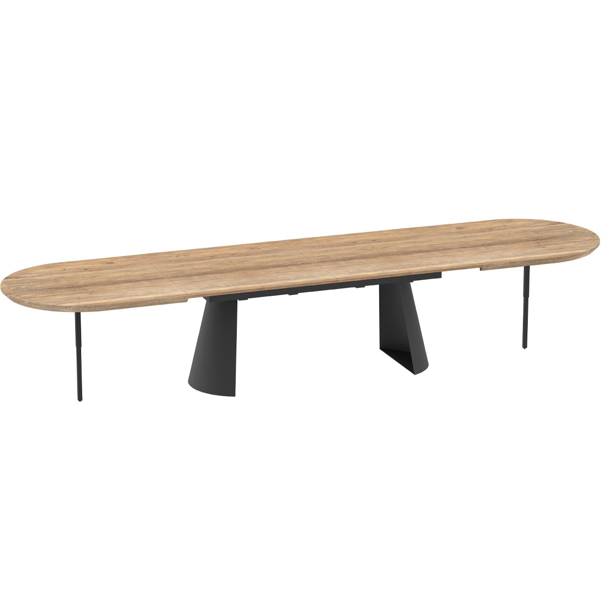 Table à manger ovale extensible 8/16 couverts effet bois - DOURO bois, HOMIFAB