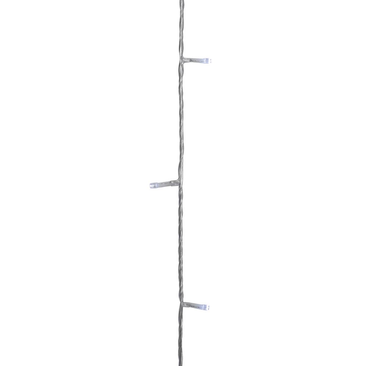 Rideau lumineux de façade d'extérieur 2 x 2 m 400 LED blanc froid 8 fonctions solaire transparent, ATMOSPHERA