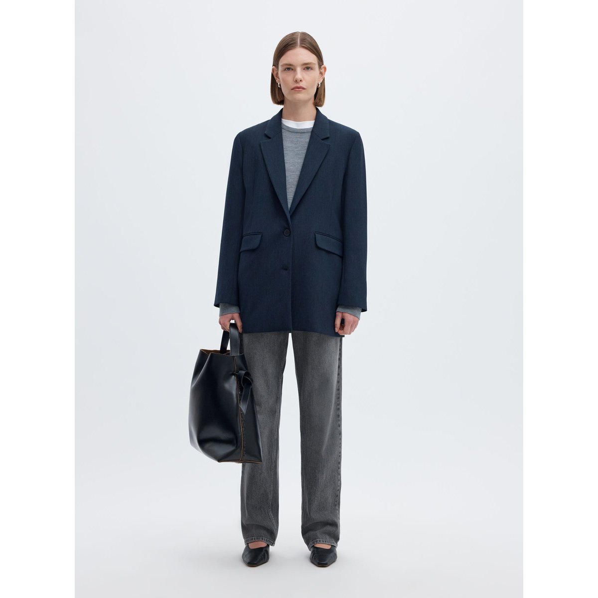 Jean Droit medium grey denim, SELECTED
