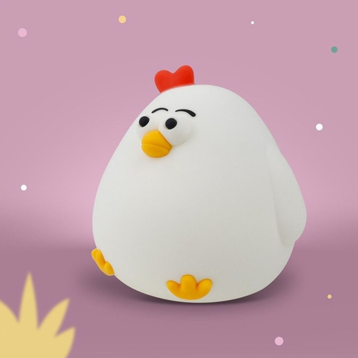 Veilleuse rechargeable Poule blanc, rouge, jaune, MARY'S