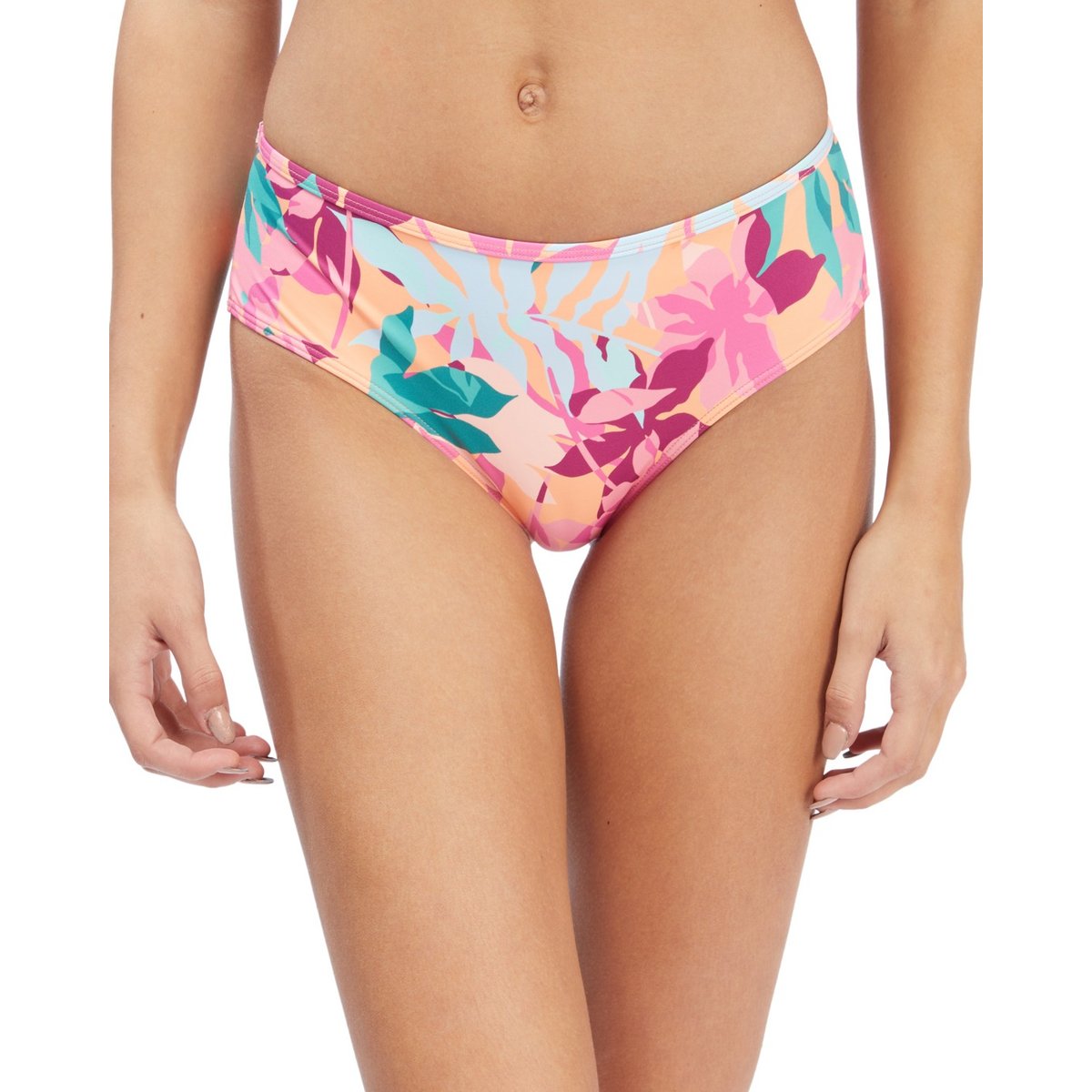 Bas de maillot de bain culotte bikini Hipster. orange cantaloupe tropi palm, ROXY