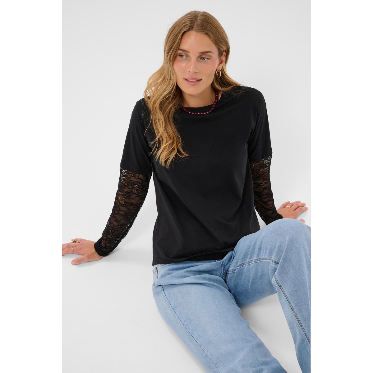 T-shirt à manches longues noir pitch black, CREAM
