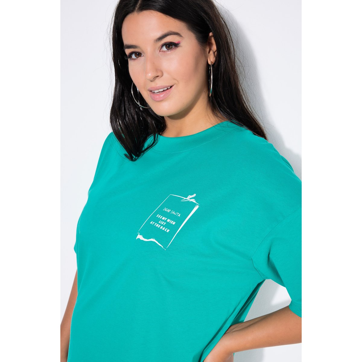 T-shirt oversize, imprimé wishlist vert turquoise, STUDIO UNTOLD