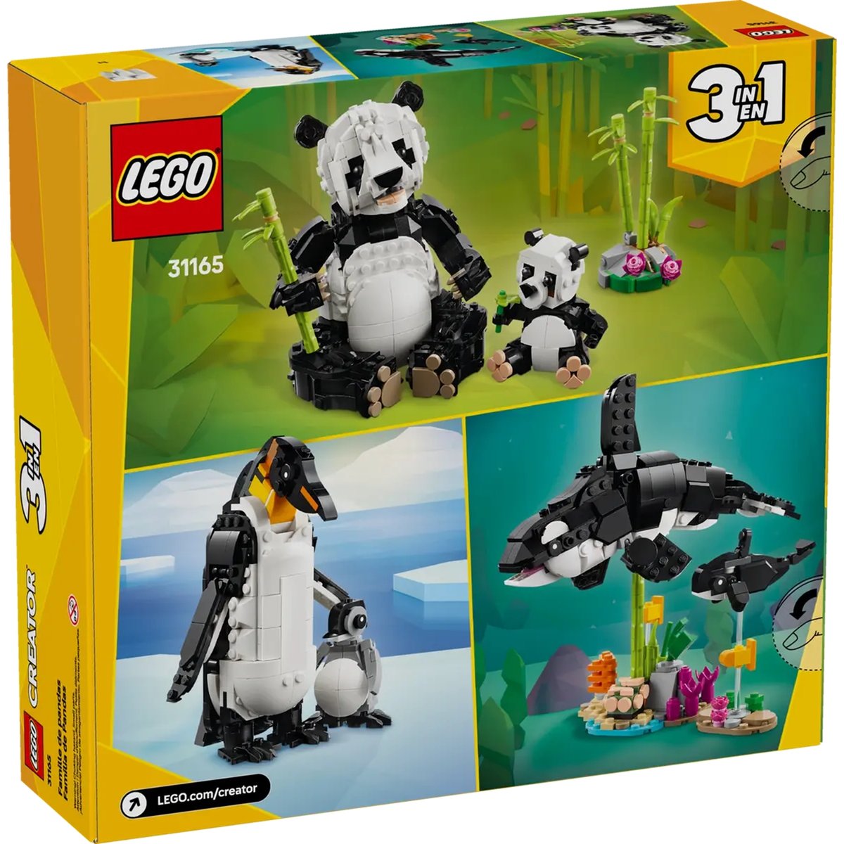 LEGO Creator - Set Animaux Sauvages : Famille de Pandas - 31165 pour Enfants de 8 ans et Plus multicolore, LEGO