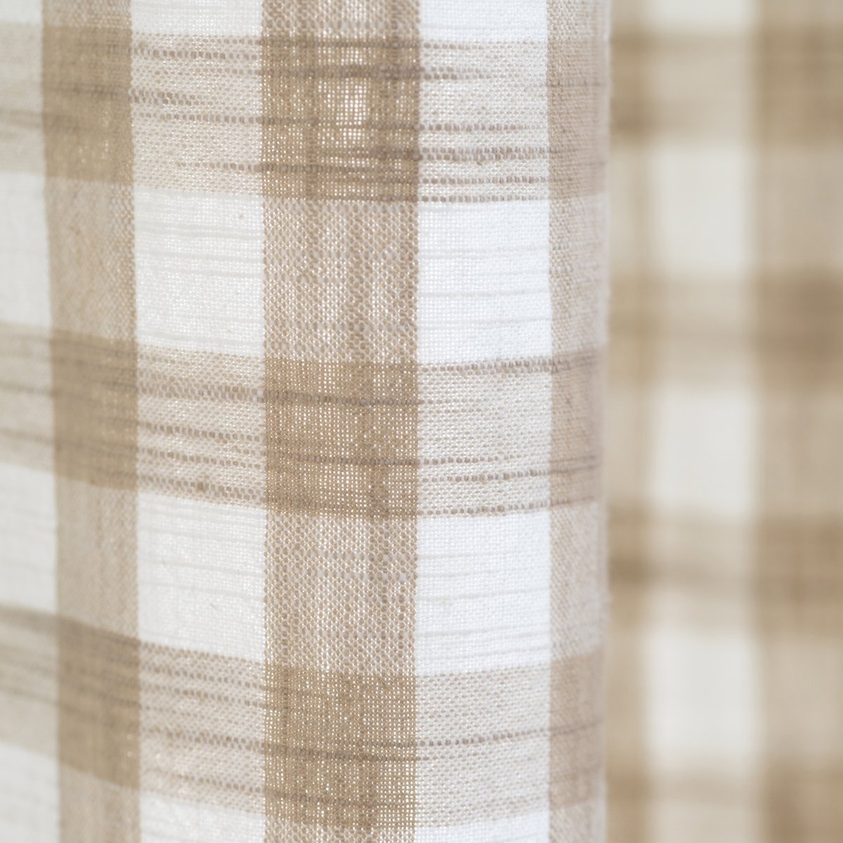 Rideau 100% coton vichy LOURMARIN - QABANE beige, HOME MAISON