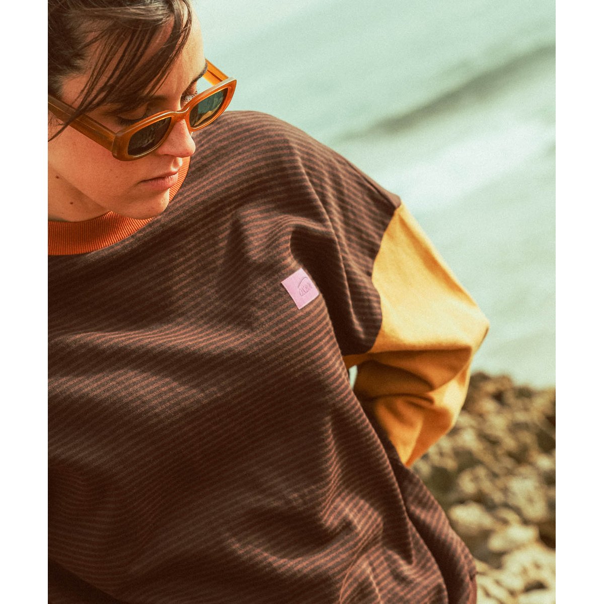 Sweatshirt rayé manches contrastée STEVE multicolore, OXBOW