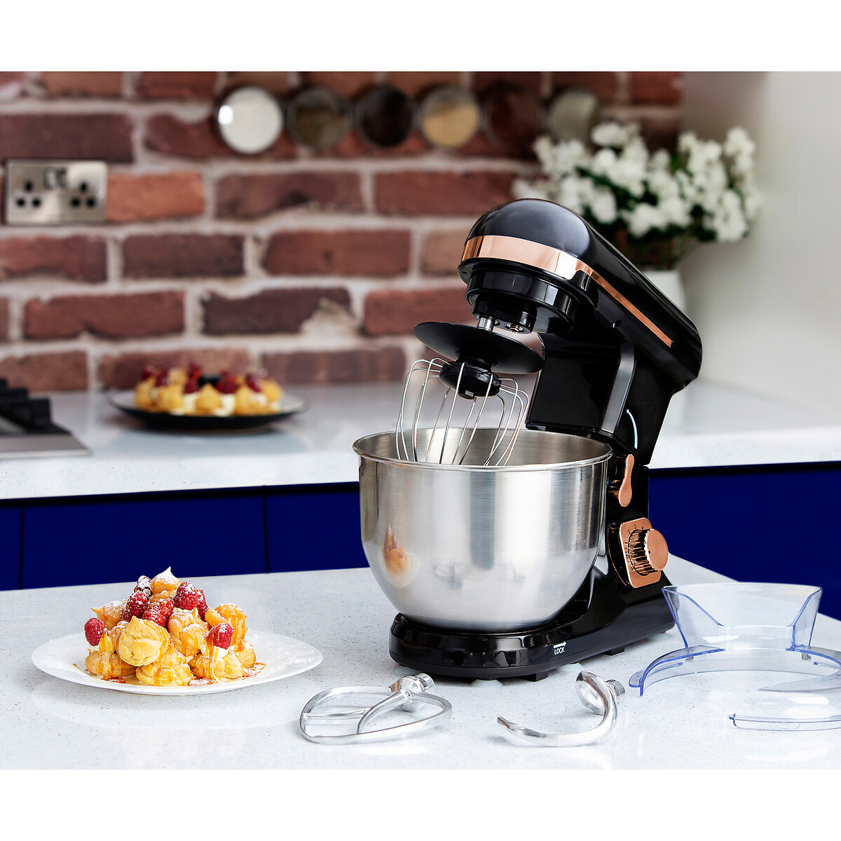 1000W 3-in-1 Stand Mixer - T12033 rose gold, TOWER