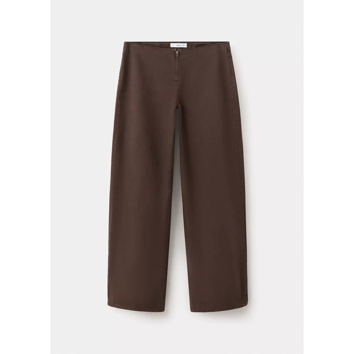 Jean taille basse coupe droite marron, MANGO TEEN