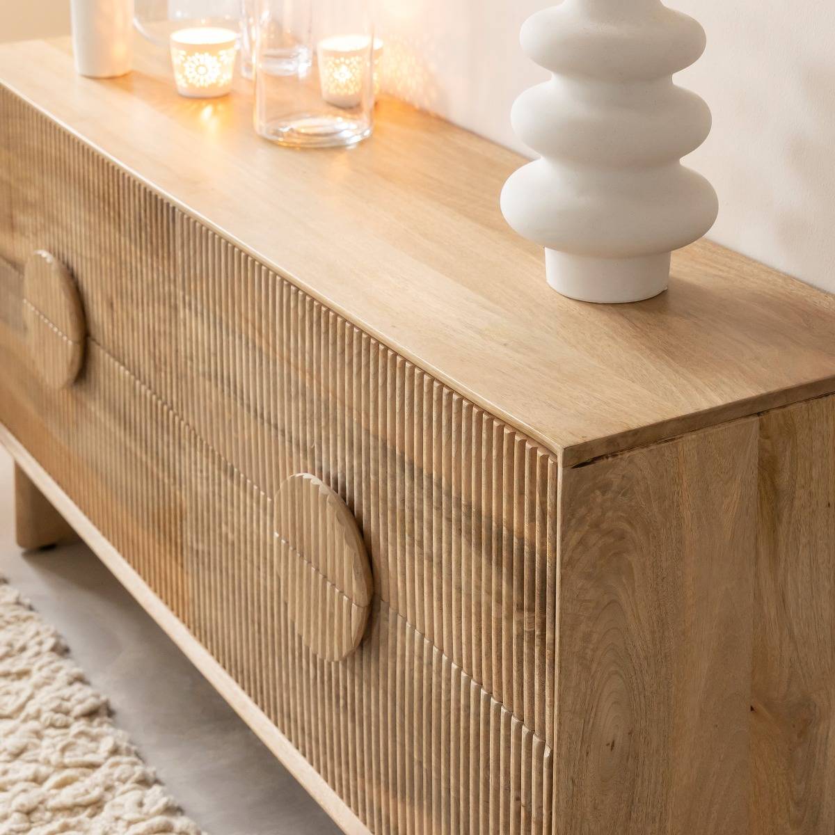 Commode en bois de manguier EWAN bois clair, MADE IN MEUBLES 