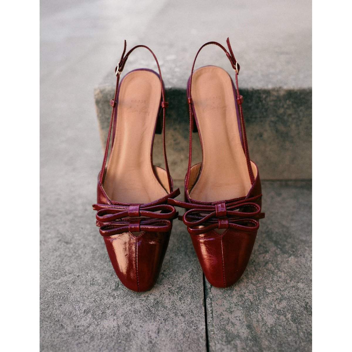 Escarpins IREN cuir plissé bordeaux, ODAJE