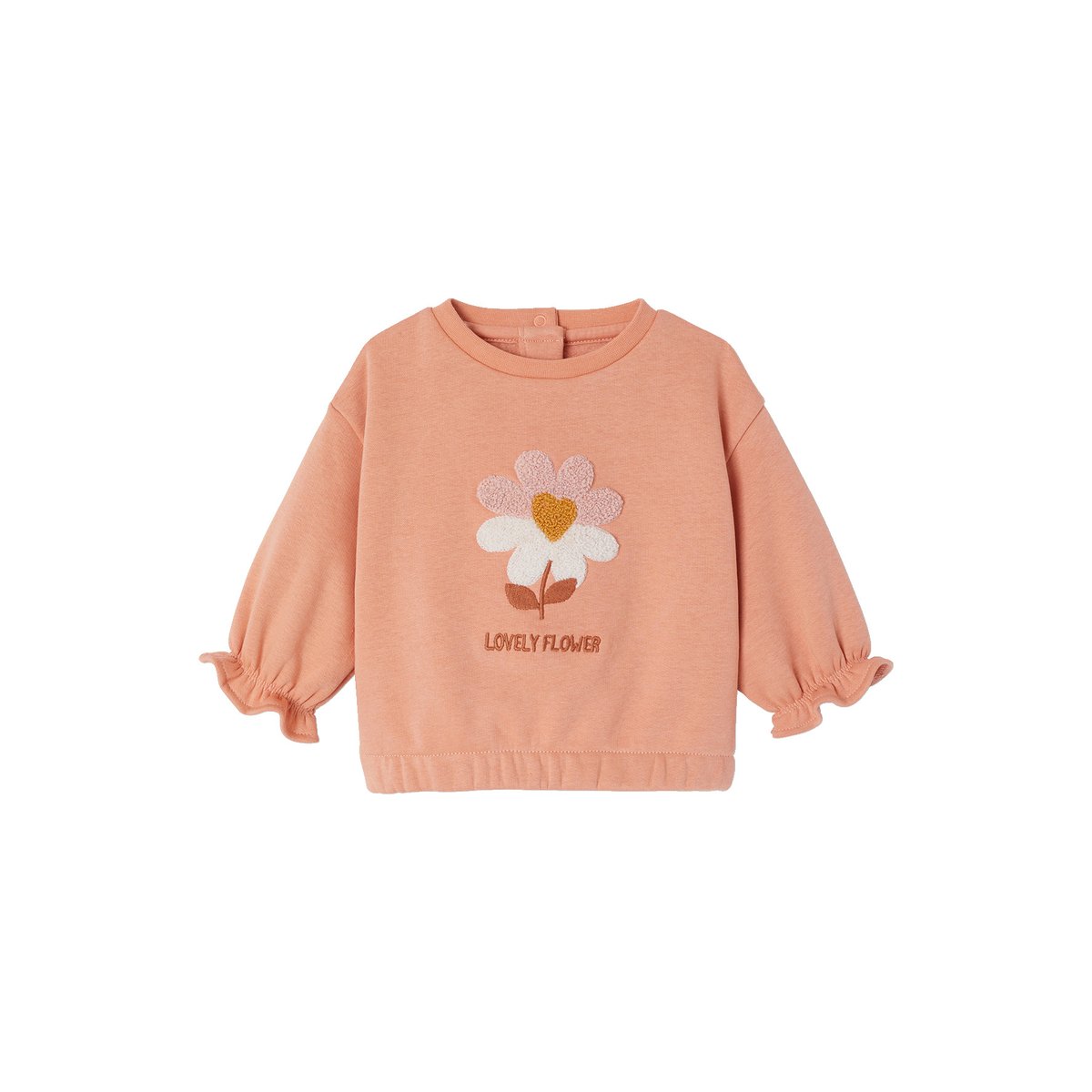 Sweat manches longues abricot, VERTBAUDET