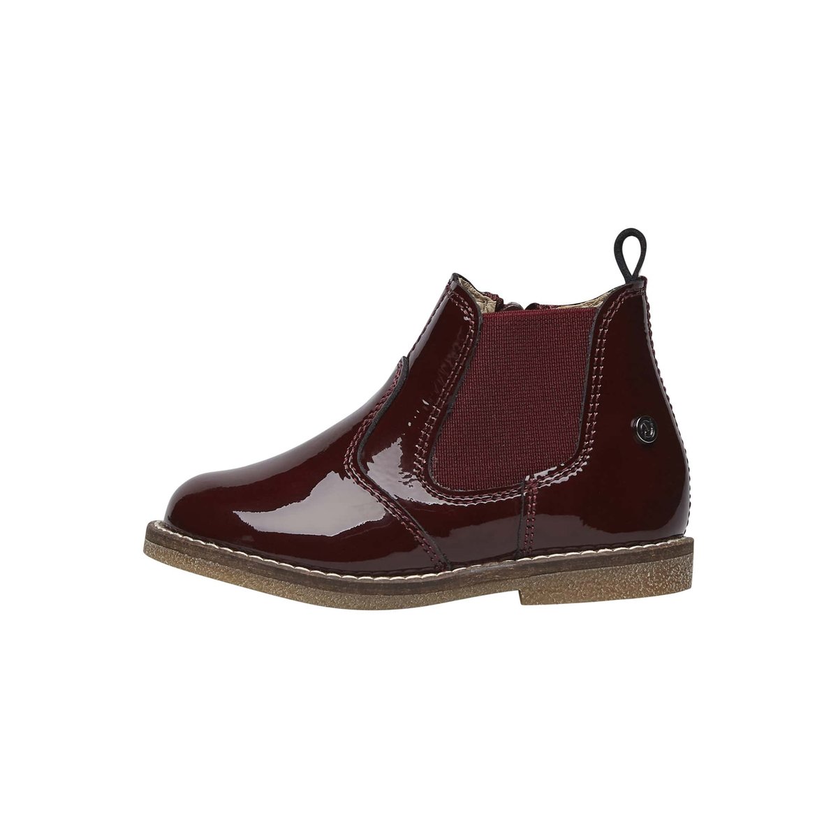 Bottes Chelsea En Cuir Verni Avec Glissière Arthur bordeaux, NATURINO