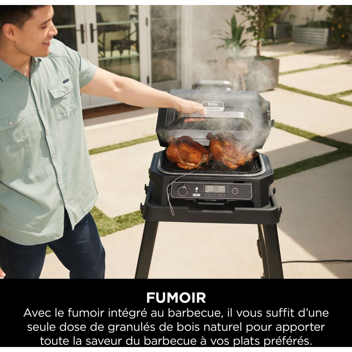 Barbecue électrique Woodfire OG850EU Pro XL avec thermosonde 50x40 cm couleur unique, NINJA