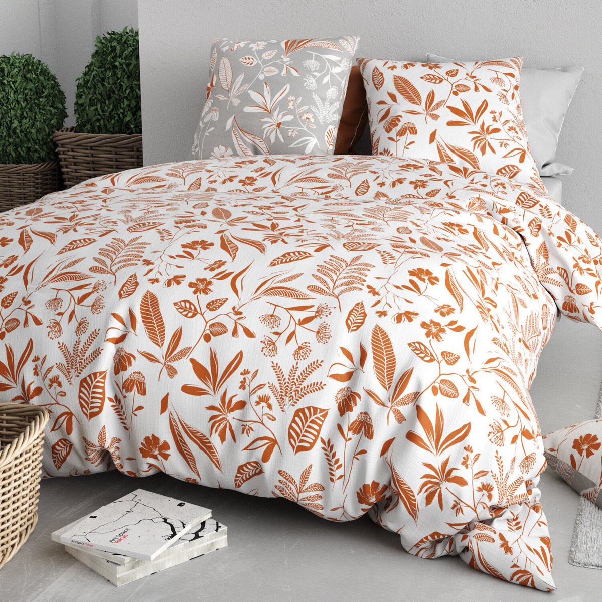 Parure housse de couette en coton imprimée, Kaylie multicolore, ATELIER DU COTON