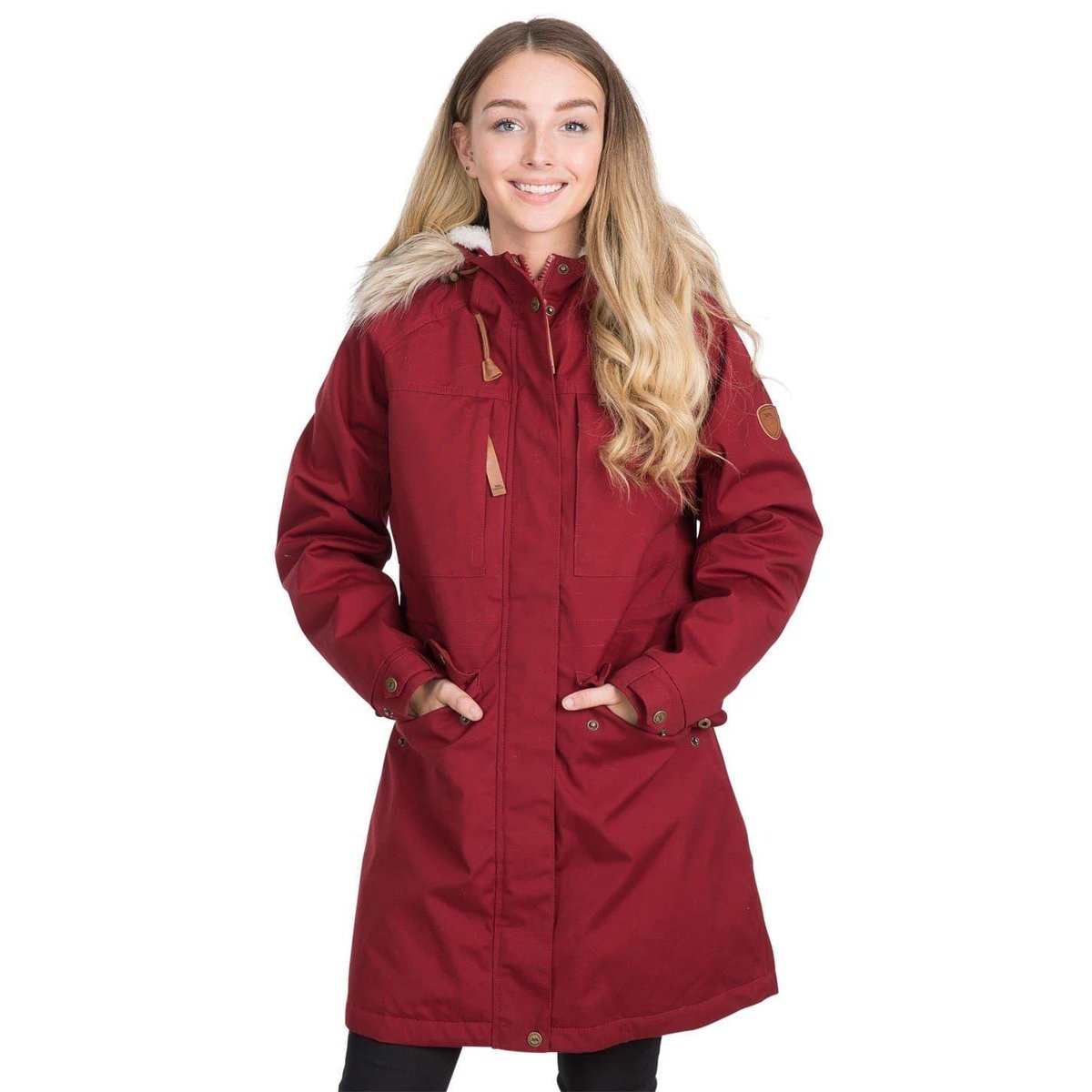 Parka unie en coton FAITHFUL bordeaux, TRESPASS