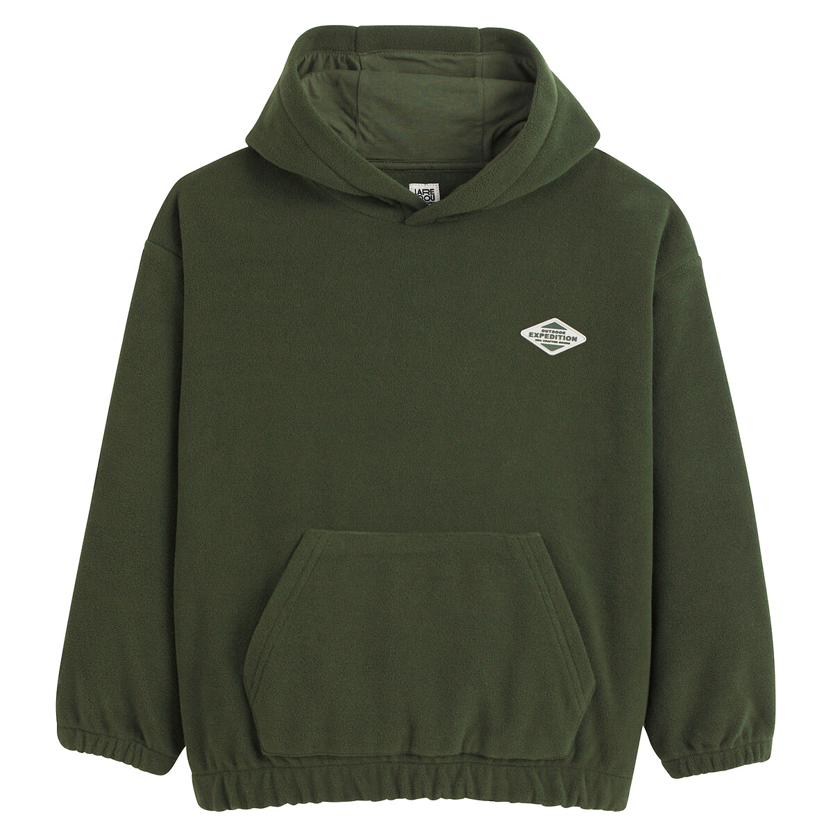 Sweat à capuche oversize en polaire vert, LA REDOUTE COLLECTIONS