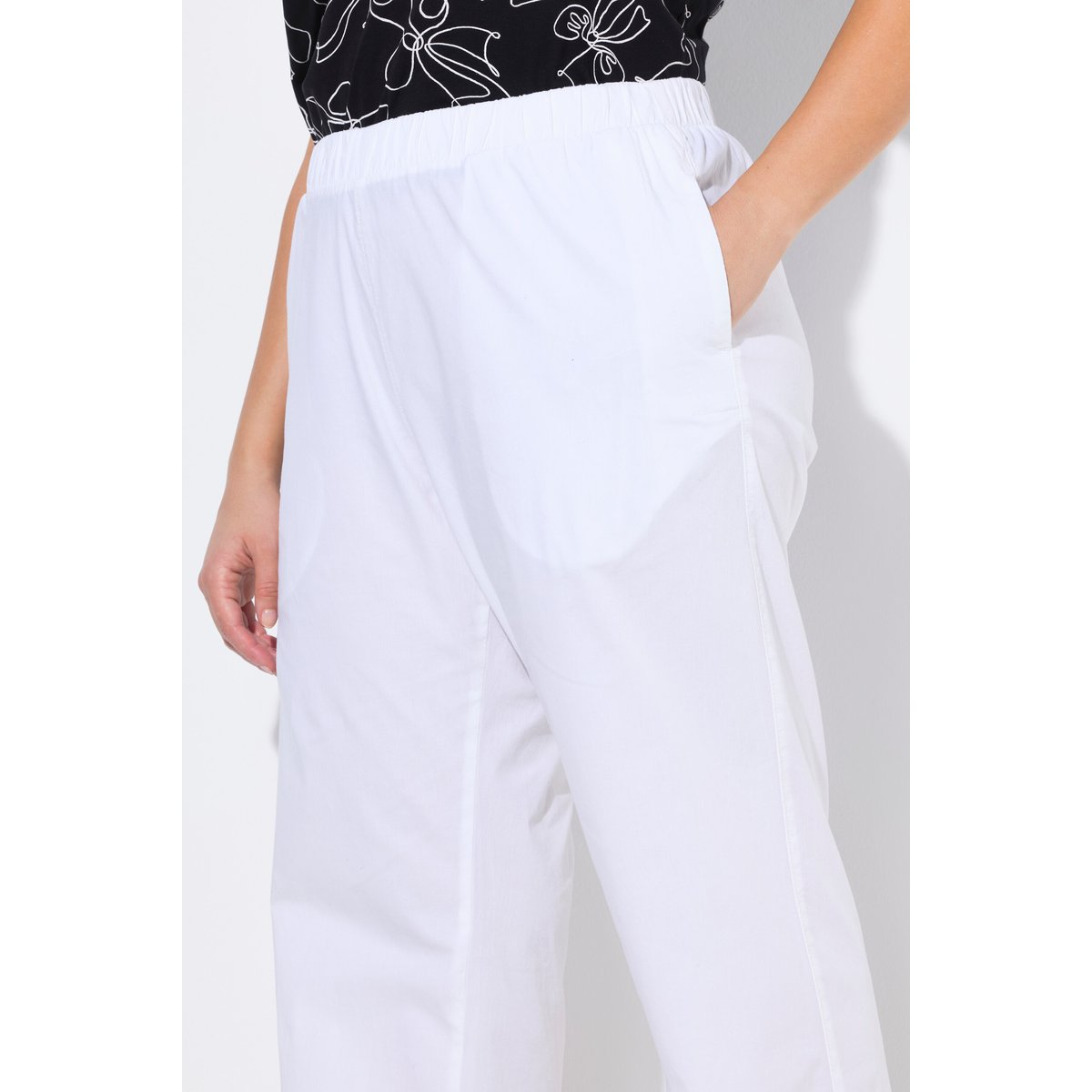 Pantalon chino Ruby 7/8 - taille élastique blanc neige, ULLA POPKEN