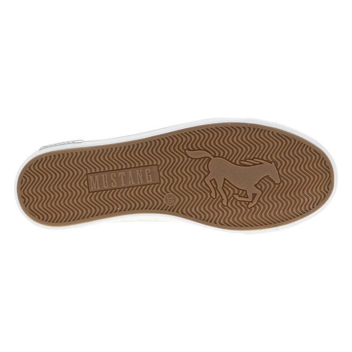 Tennis vertes à talon plat avec des lacets ronds et logo imprimé vert, MUSTANG
