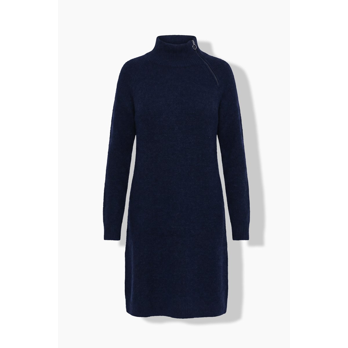 Robe en maille, empiècements bord-côte bleu encre, ULLA POPKEN