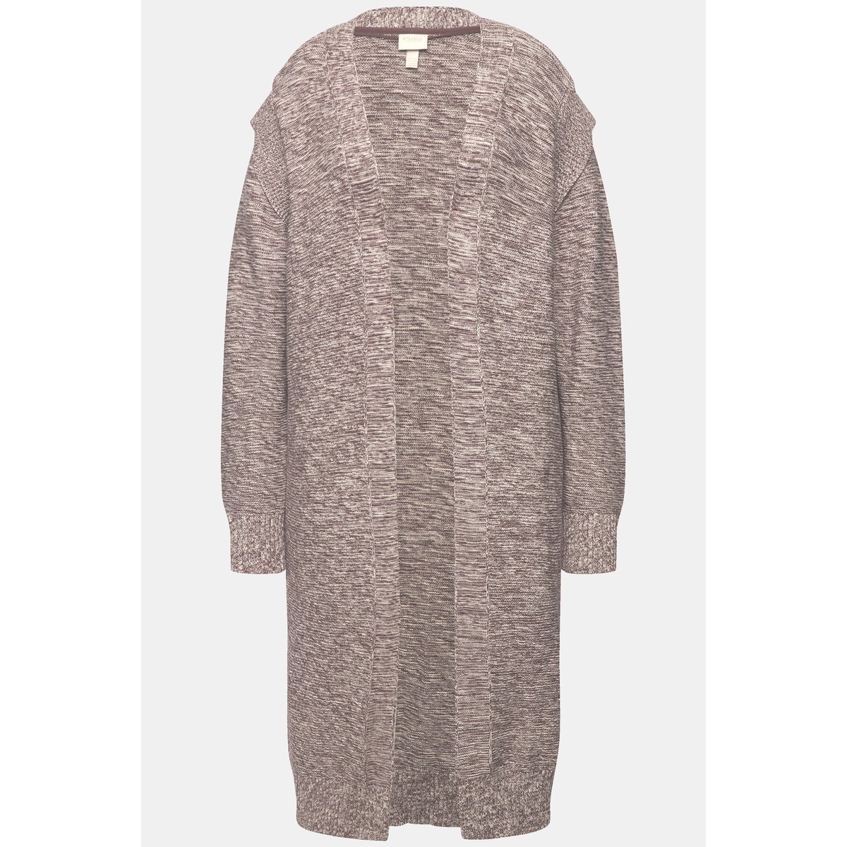 Cardigan long en maille de coton bio taupe foncé, ULLA POPKEN