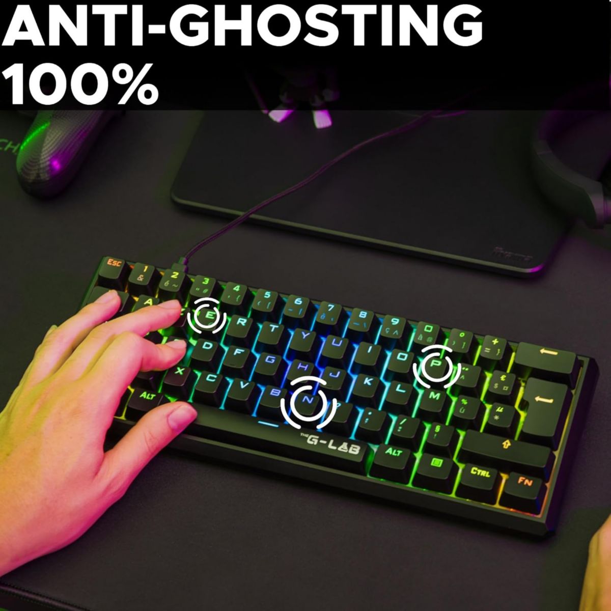 Clavier gamer KEYZ THALL SB FR couleur unique, THE G-LAB