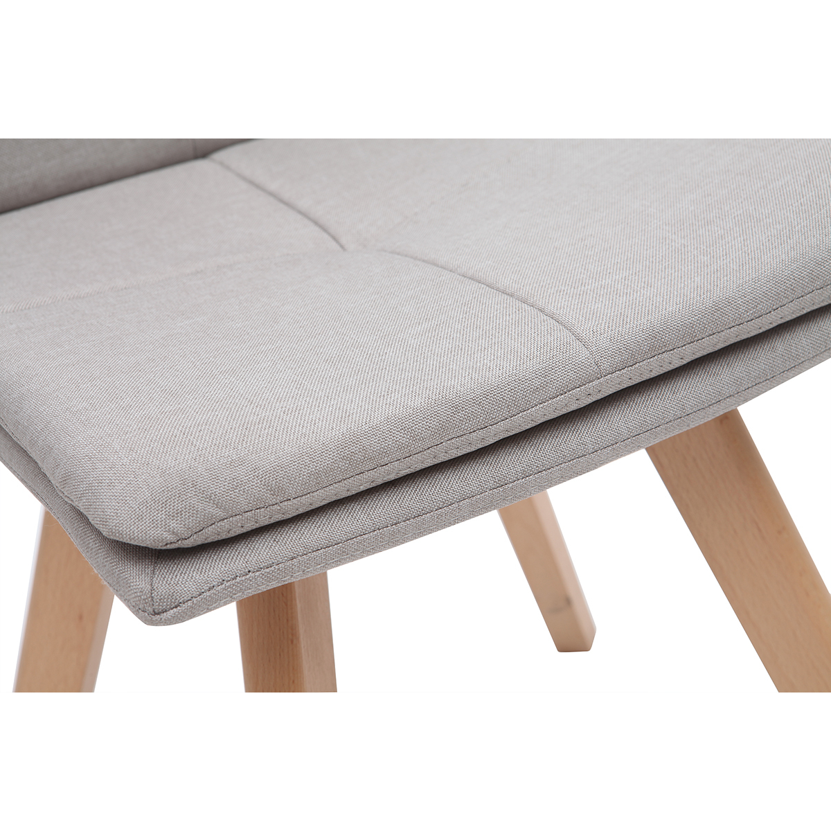 Chaises scandinaves en tissu et bois (lot de 2) THEA naturel, MILIBOO