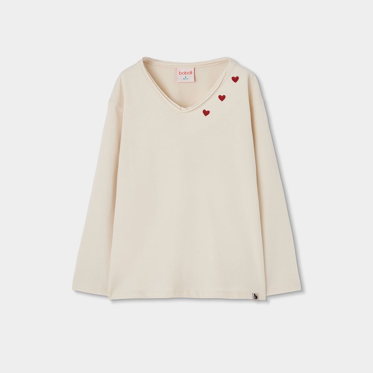 T-shirt en maille fille avec blanc, BOBOLI