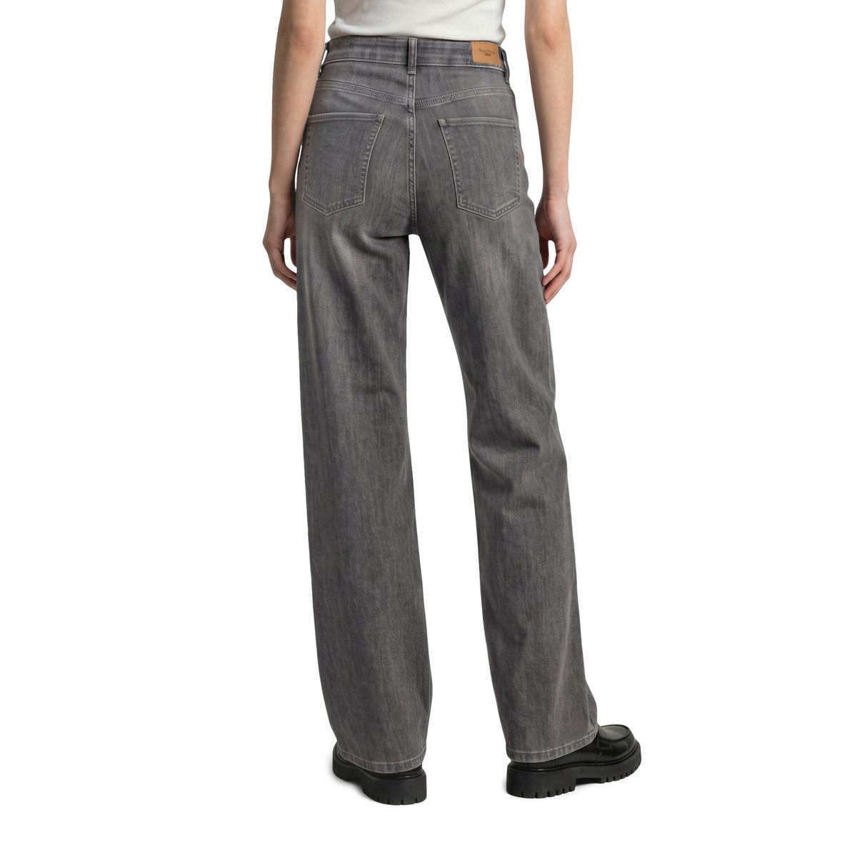 Jeans modèle Tomma wide en coton bio extensible gris, MARC O’POLO DENIM