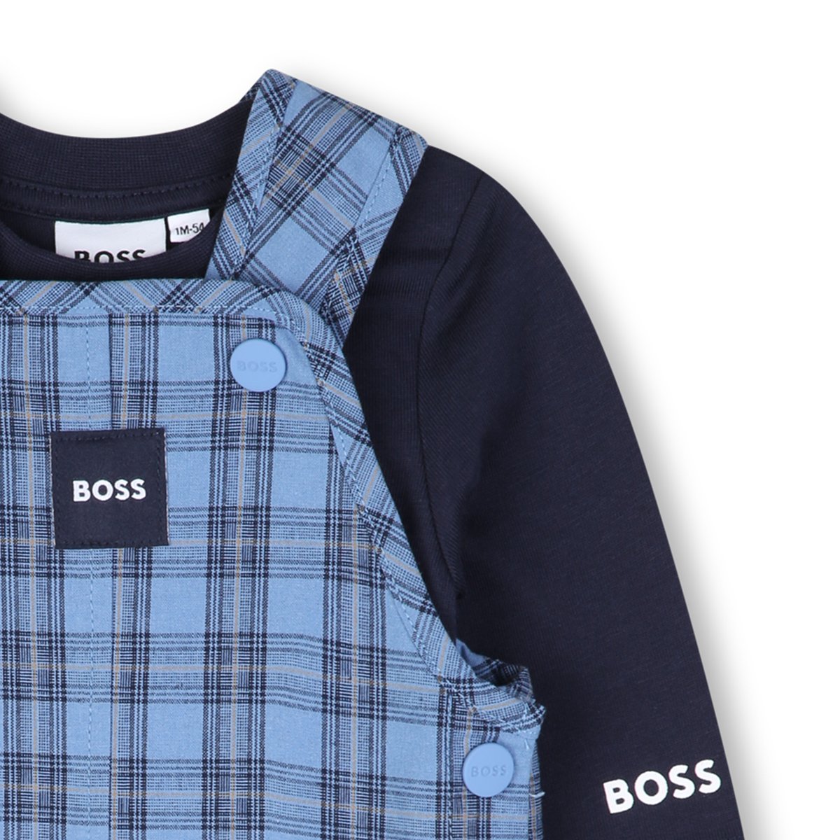 Ensemble salopette et tee-shirt ashleigh blue, BOSS KIDSWEAR