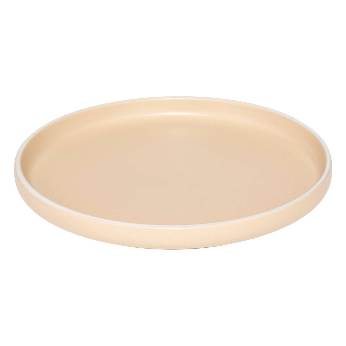 Lot de 6 assiettes à dessert en céramique ALIX beige, SECRET DE GOURMET