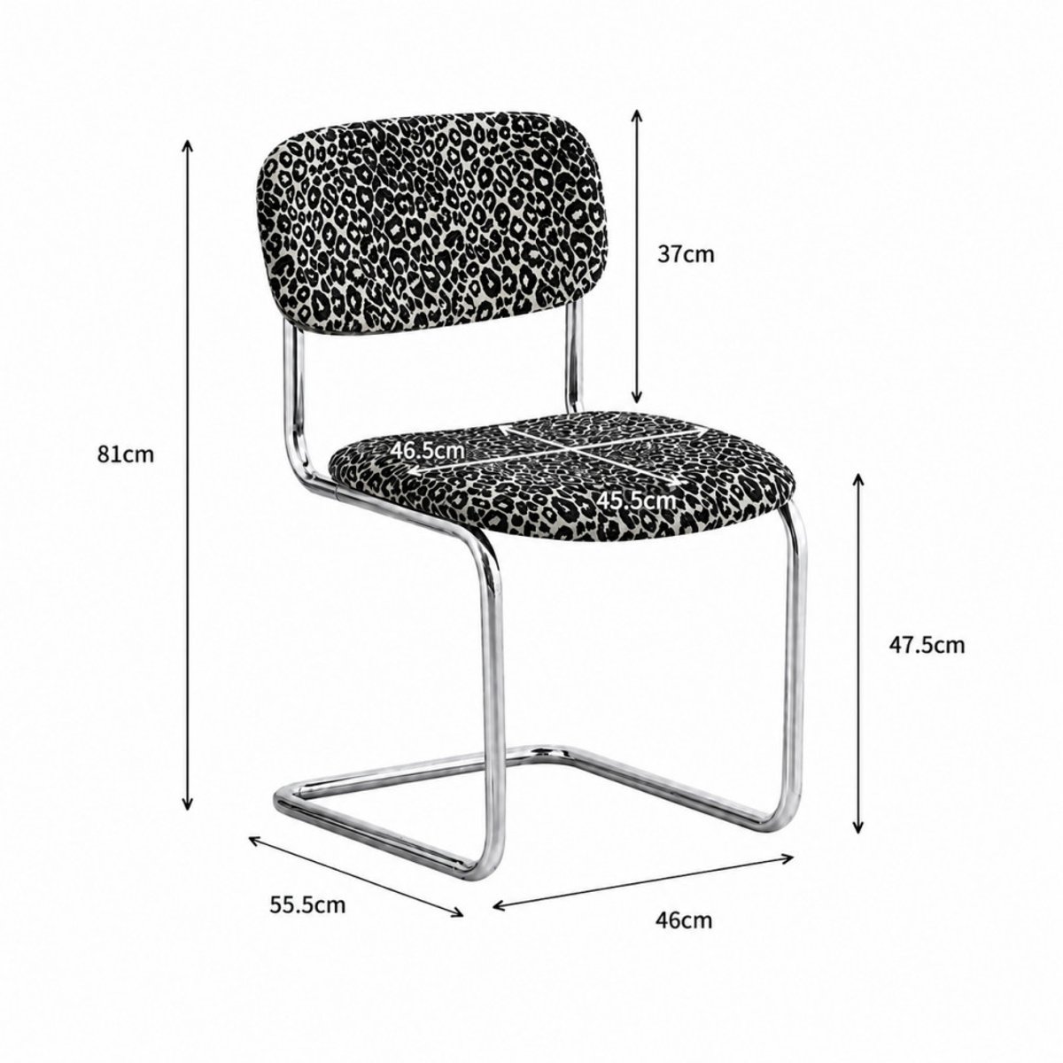 Lot de 2 chaises imprimé léopard pieds chrome - MARCEL beige, DRAWER