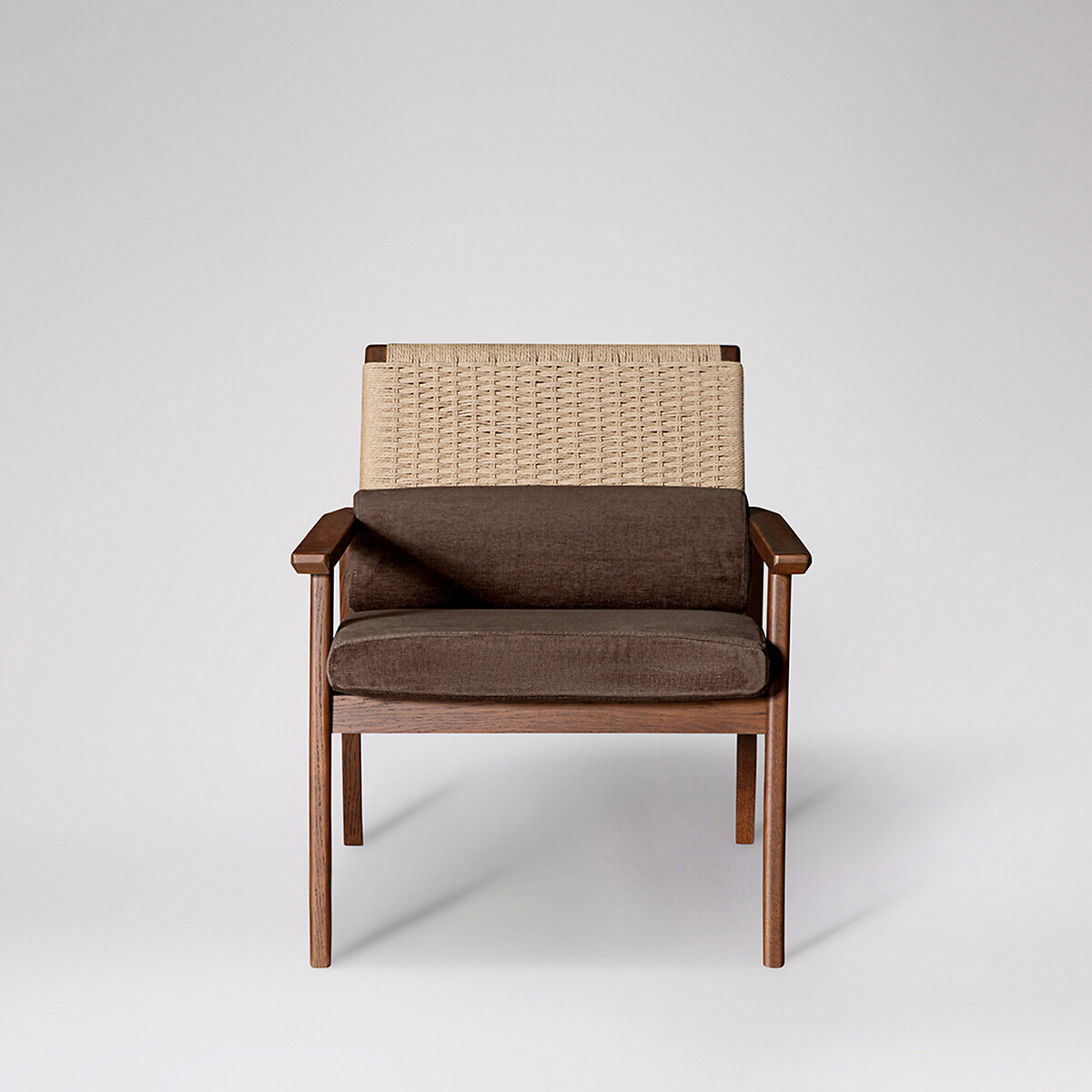 Wadesmill Fabric Armchair dark brown, SWOON
