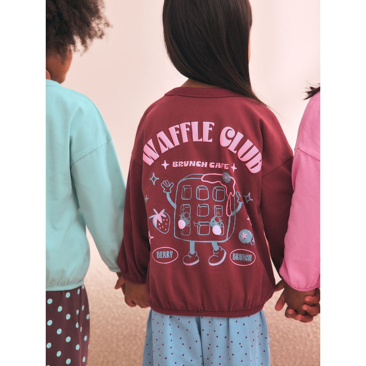 Pyjama large, lot de 3 haut graphique rose/marron, NEXT